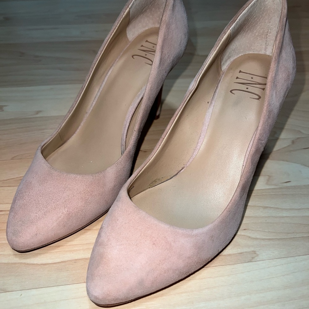 Pre-loved I.N.C Suede Nude Pointed Toe Heels